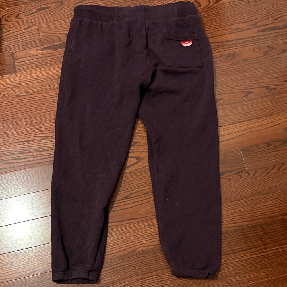Superdry Jogger Sweatpants in Deep Plum with White Drawstring - Picture 4 of 4